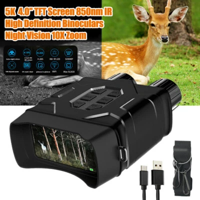 10X Zoom 850nm 5K Nachtsichtgerät Nachtsicht Fernglas  Infrarot IR Kamera Jagd - Bild 1 von 4