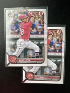 2022 Bowman #93 Alejo Lopez RC - 2 Card Lot; Reds - Picture 1 of 1