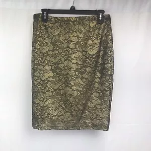 Falda Cecico Estampado Floral en Negro y Dorado - Talla M - Imagen 1 de 6