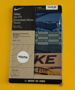 Nike Youth Boy's 3-Pairs Boxer Briefs Underwear Micro Dri-FIT Size Medium - Picture 1 of 3