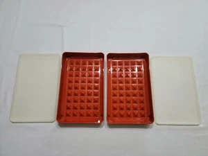 2 VINTAGE TUPPERWARE 1292 LUNCHMEAT BACON HOTDOG DELI KEEPERS CONTAINERS PAPRIKA - Bild 1 von 6