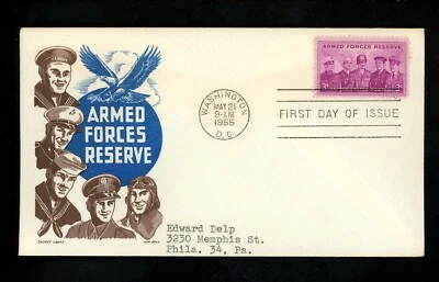 US FDC #1067 Cachet Craft / Boll M-5 1955 DC Armed Forces Military Reserve - Image 1 of 2