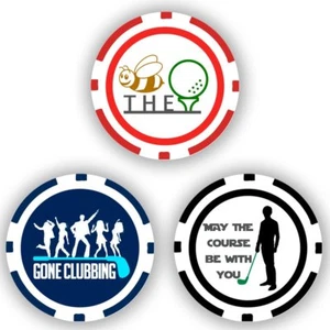 Golf Ball Marker Poker Chips, 3 chips (11.5 gram chips) - Picture 1 of 1