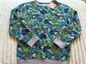 NWT Gymboree boys Dino Dinosaur Blue Green Grey Sweatshirt M 7 8 - Picture 1 of 2