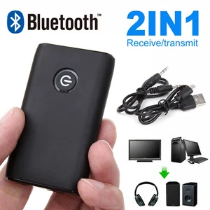 Bluetooth 5.0 Transmitter Receiver 2 IN 1 Wireless Audio 3.5mm Jack Aux Adapter - Picture 1 of 12
