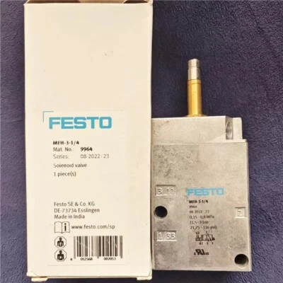 1PCS New Festo MFH-3-1/4 9964 Solenoid Valve MFH-3-1-4 - Image 1 of 2