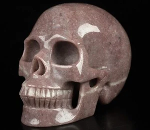 5,0” lila Aventurin Kristall Schädel, handgeschnitzter Edelstein Fine Art Skulptur - Bild 1 von 7