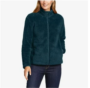 NWT Eddie Bauer Women's Fast Fleece Plush Full Zip, Peacock, Small, Retail $69 - Picture 1 of 9