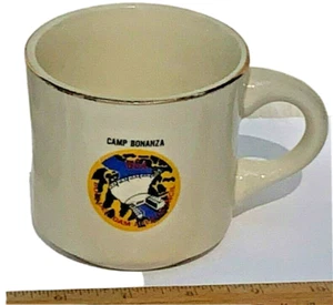 BSA Coffee Cup mug Camp Bonanza Nevada area council holds 9 oz gold trim - Foto 1 di 4