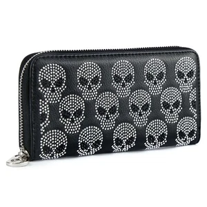 Nueva Cartera, Diseño Calaveras Estrás, Bling, Acordeón, Cremallera, Envío Gratis - Imagen 1 de 4