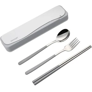 Reisebesteck 18/8 Edelstahl - 4-Teiliges Camping Besteck set mit Gabel Löffel... - Bild 1 von 7