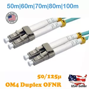 CAVO PATCH FIBRA OTTICA DA LC a LC MULTIMODALE OM4 AQUA 10GB 50m,60m,70m,80m,100m - Foto 1 di 4