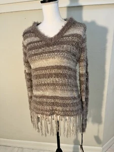 Knox Rose XS neu mit Etikett Fransen Wimpernbesatz Pullover Boho Lodge Freizeit Einzelhandel $ 29,99 - Bild 1 von 12