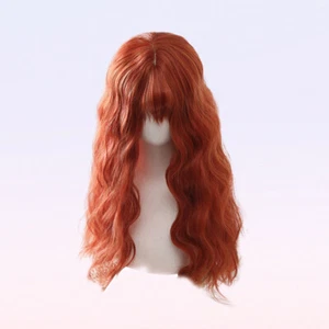 Haarperücke mit Pony lang lockig Kunstfaserperücke Lace Front Perücke - Bild 1 von 11