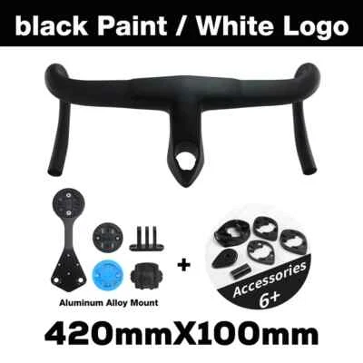 Manillar integrado para bicicleta de carretera de fibra de carbono completa de 400/420/440 mm 90/100/110/120 mm Foto 1 de 4