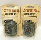 12 Survivors Fish and Fire Emergency Kit, Green, SET OF 2