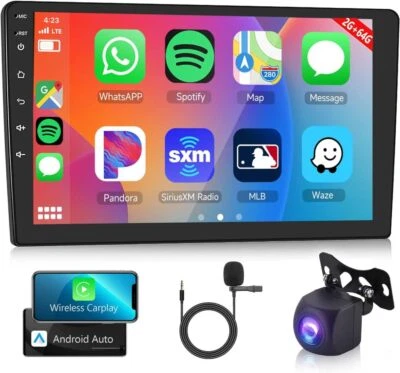 EKAT 10.1'' Double 2Din Android 13 Car Radio GPS WIFI Carplay Touch Screen Stereo 64G