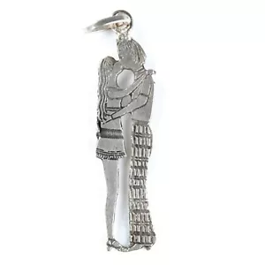 Vintage Charm Anhänger Anhänger Silber: BRÄUTIGAM KUSS - KISSING COUPLE - Bild 1 von 2