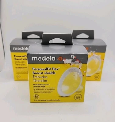 3 Cajas Medela Personal Fit Flex Breast Shields 24 mm Cada Caja tiene 2 Dentro. Foto 1 de 4