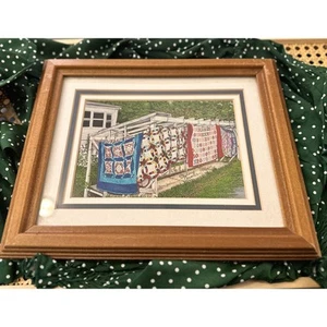 Thelma Winter Signed Print Quilts for Sale 1998. 190/500 Framed 11.75” X 9.5” - Picture 1 of 11