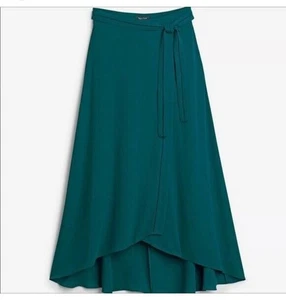 White House Black Market Damen grün Wickel Maxirock Größe 6 Polyester High-Low - Bild 1 von 15