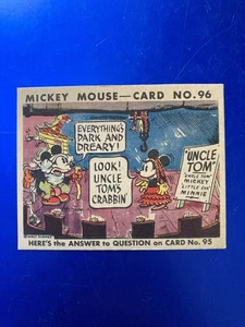 1935 Mickey Mouse #96 Look Uncle Tom's Crabbin - No Creases - Last Card In Set - Picture 1 of 6