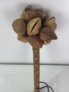 Handmade Peruvian Nut Shell Shaker Percussion Instrument Shamanic Rattle - Picture 1 of 9