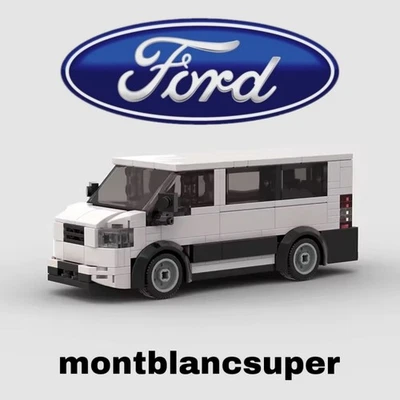 White Ford Transit Connect Van 233 Pcs Building Brick Set MOC - FREE DELIVERY UK - Image 1 of 4