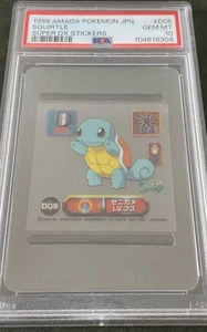 psa10 1998 amada pokemon jpn. squirtle super dx stickers - Picture 1 of 1