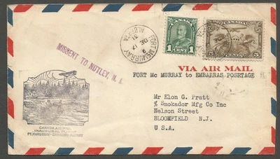 1931 FFC First Flight Airmail Cover - Fort McMurray Alberta to Embarras Portage - Изображение 1 из 2