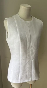 Victoria Beckham Jeans White Sleeveless Top US 8 - Picture 1 of 8
