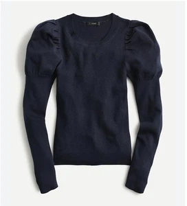 Nuevo Suéter J Crew Manga Abullonada Acanalado Mezcla de Seda Para Mujer XS Azul Nuevo con Etiquetas - Imagen 1 de 15