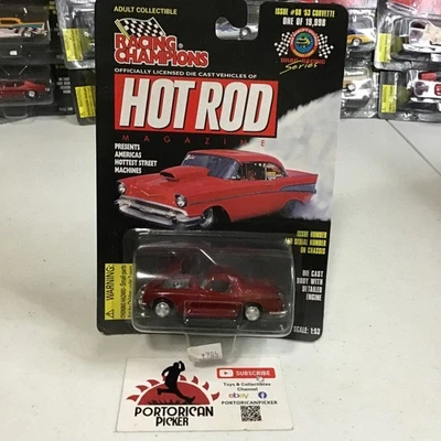 RACING CHAMPIONS HOT ROD MAGAZINE #68 RED 53 CORVETTE 1/64 DIECAST MI - Imagem 1 de 4