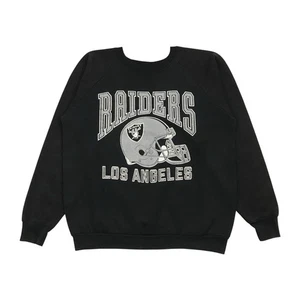 VINTAGE LA RAIDERS SWEATSHIRT XL SCHWARZ LOS ANGELES OAKLAND RUNDHALSAUSSCHNITT PULLOVER LV - Bild 1 von 3