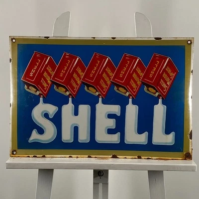 Shell Enamel Sign - 52x35cm (20.5x13.8") - Nice Gas Station Motor Oil Wall Decor - Image 1 of 4