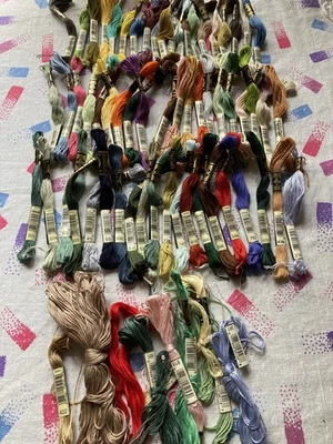 Lot of 60 Assorted Color DMC Floss Plus Bonus - Image 1 of 4