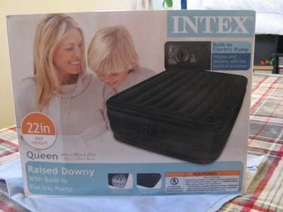 NEW - INTEX Air Bed Queen RAISED DOWNY Mattress, 22" Height W/Built-In Pump - Image 1 of 4