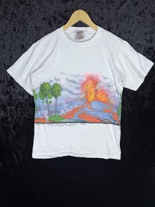 Vintage ONEITA Wrap Around T-Shirt Hawaii Volcano Youth M White Single Stitch - Picture 1 of 8