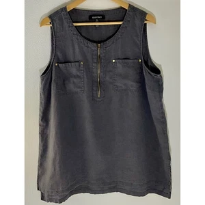 Ellen Tracy Damen Top ärmellos grau Tunika Tank Taschen XL - Bild 1 von 3