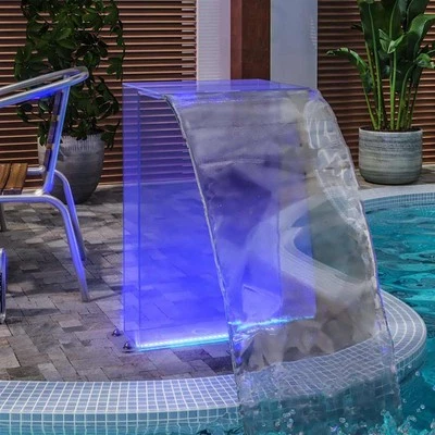 Wasserfall Element mit RGB-LEDs Acryl 51cm Schwalldusche Pool-Fontäne DE - Bild 1 von 4