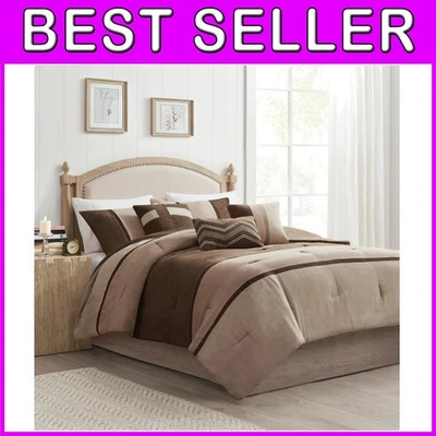 Ropa de cama King Palisades 7 piezas, diseño moderno a rayas Foto 1 de 4