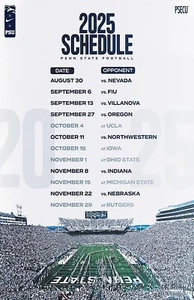 Poster programma Penn state Nittany Lions 2025 11 x 17 pollici Penn State Football - Foto 1 di 1