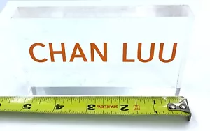 CHAN LUU LOGO SMALL THICK ACRYLIC LUXURY SIGN ORANGE LETTERS 5" X 3" - Picture 1 of 6