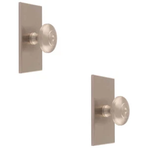 2er-PACK 32 mm runder Türknauf & 76x40 mm passende Rückplatte Satin Nickel Griff - Bild 1 von 2