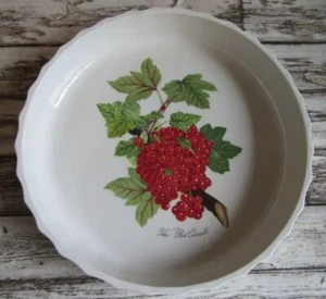 ❀ڿڰۣ❀ PORTMEIRION POMONA Design THE REDCURRANT Ceramic FLUTED FLAN DISH ❀ - Picture 1 of 6
