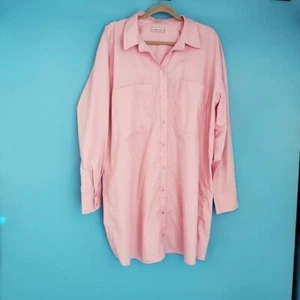 Abercrombie & Fitch Women's XLT TALL Pink Button Up Shirt Long Sleeve Dress - Picture 1 of 9