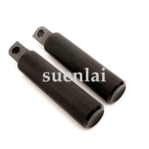 Black Motorcycle Foot Pegs Male Mount For Harley Softail Standard Custom Deluxe - Foto 1 di 5