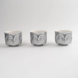 Jonathan Adler Muse Silver Perpetual Face Small Candle Holder/Vase - Set of 3 - Picture 1 of 18