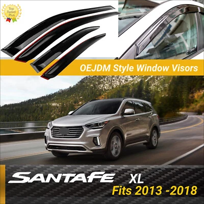 Deflectores de ventilación para visera de ventana de humo estilo OE para Hyundai Santa Fe XL 2013-2018 Foto 1 de 4