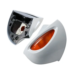 Pair White Rear View Mirror With Amber Turn Signal For BMW R1100 RT R1150 RT CT - Picture 1 of 12